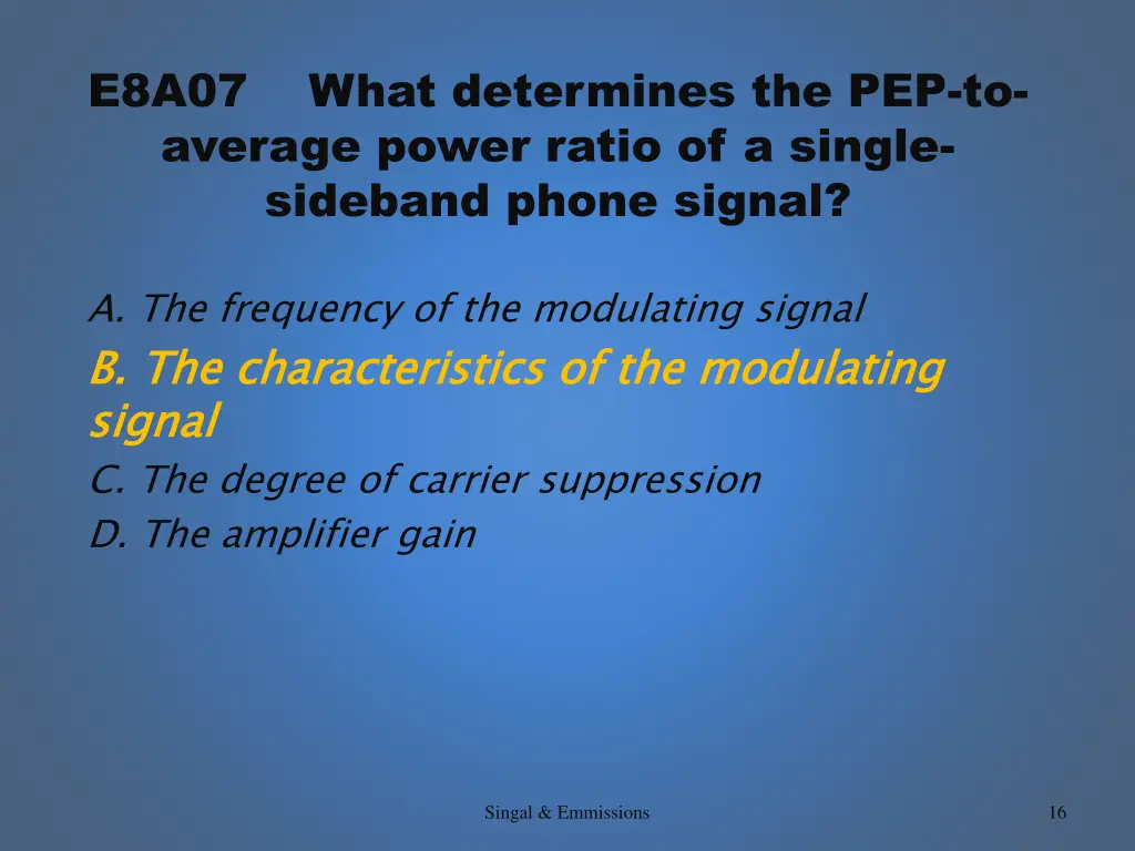 e8a07 what determines the pep to average power 1