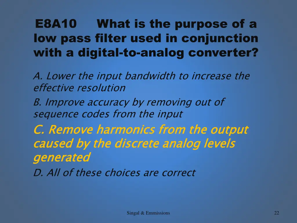 e8a10 low pass filter used in conjunction with 1