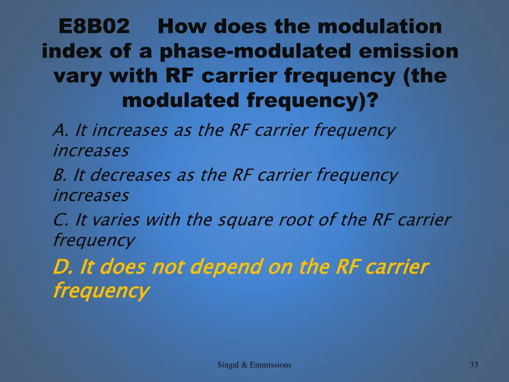 e8b02 how does the modulation index of a phase 1