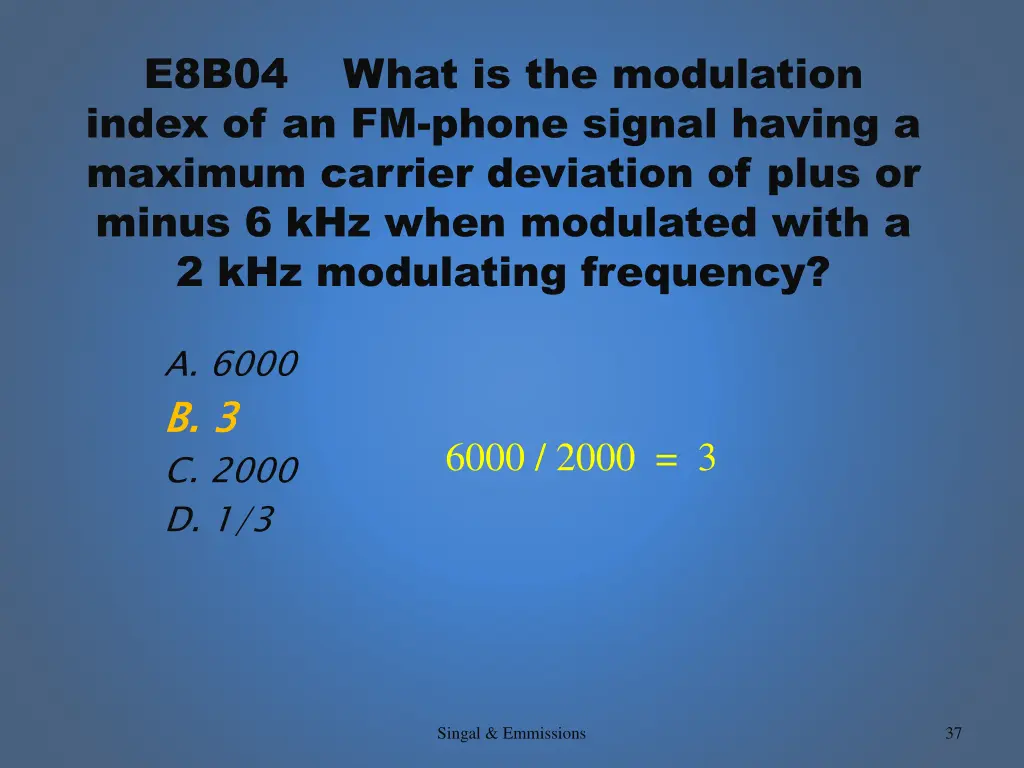 e8b04 what is the modulation index of an fm phone 1