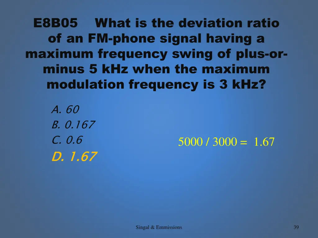 e8b05 what is the deviation ratio of an fm phone 1