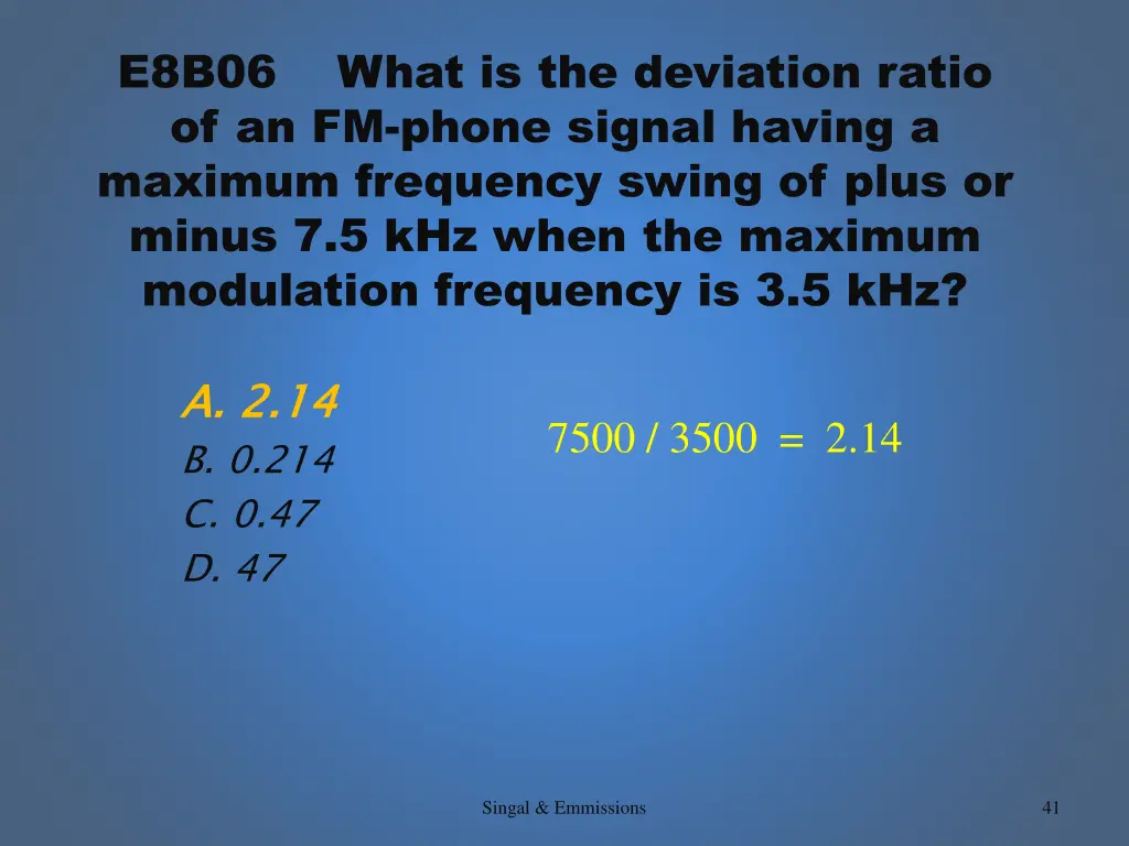 e8b06 what is the deviation ratio of an fm phone 1