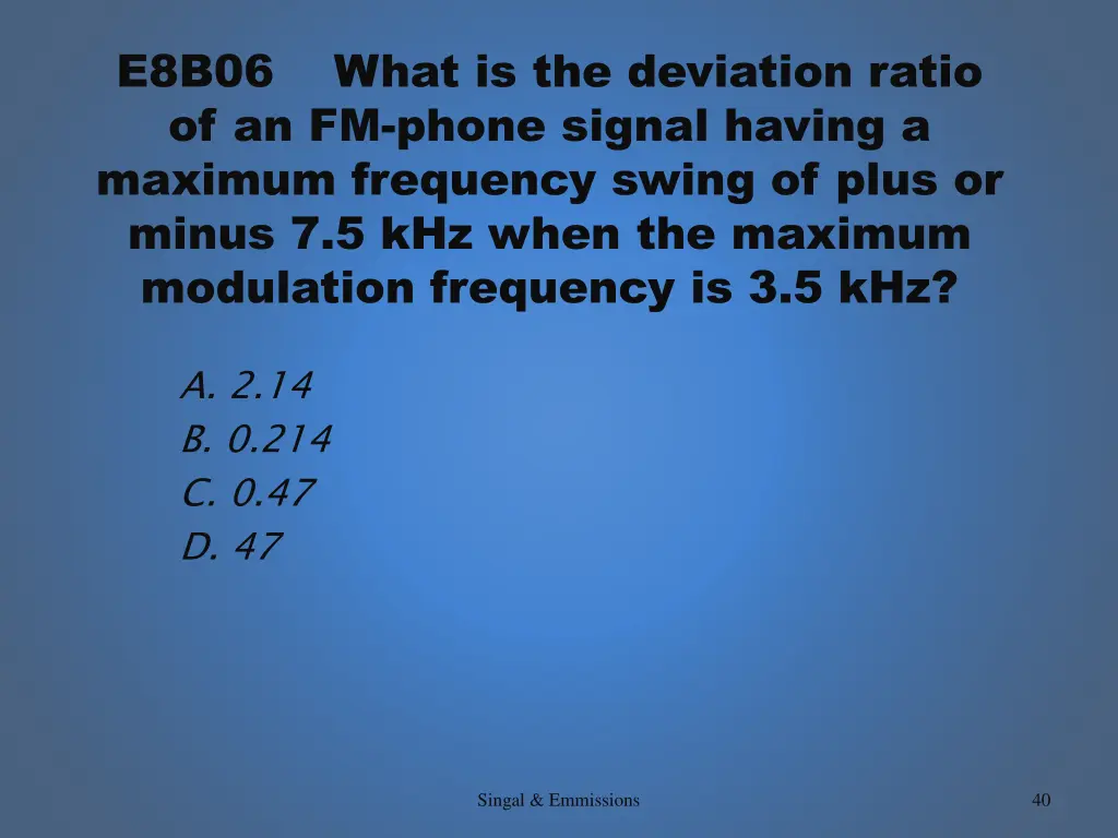 e8b06 what is the deviation ratio of an fm phone