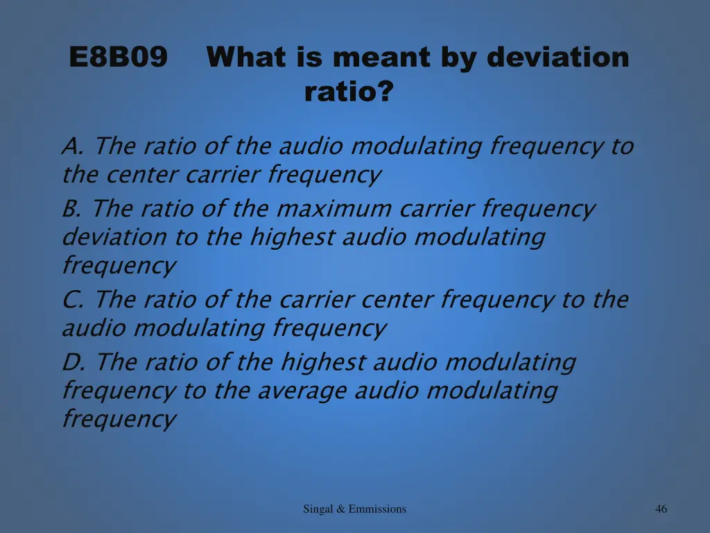 e8b09 what is meant by deviation ratio