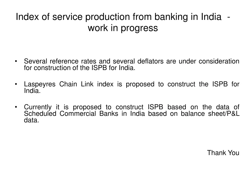 index of service production from banking in india 2