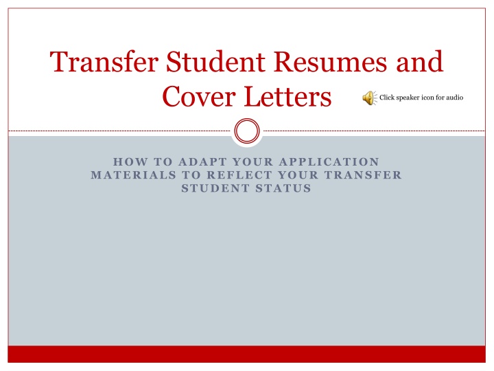 transfer student resumes and cover letters