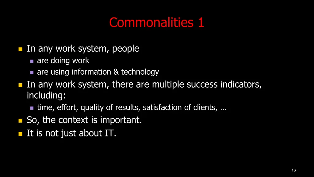 commonalities 1