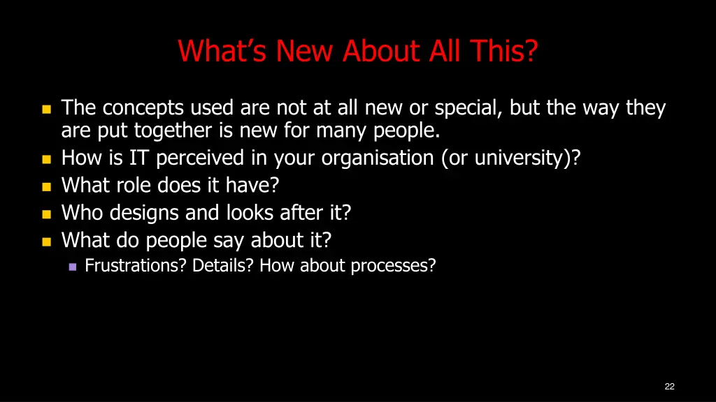 what s new about all this