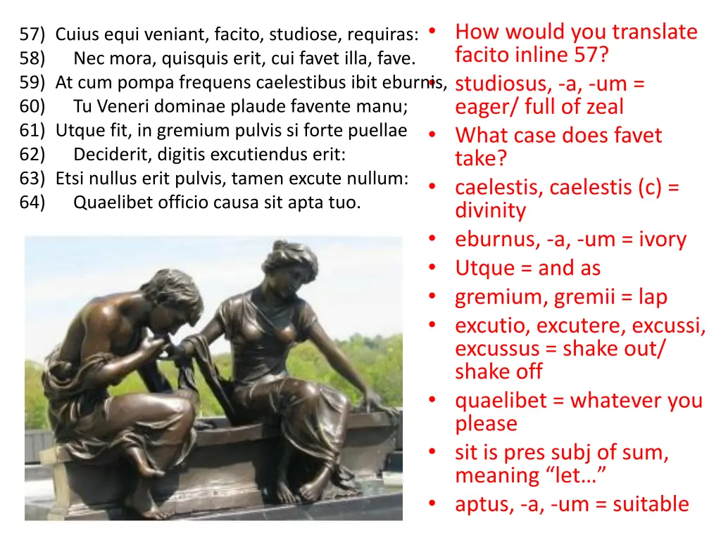 how would you translate facito inline