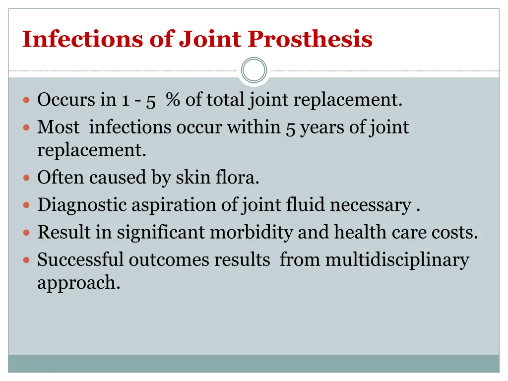 infections of joint prosthesis