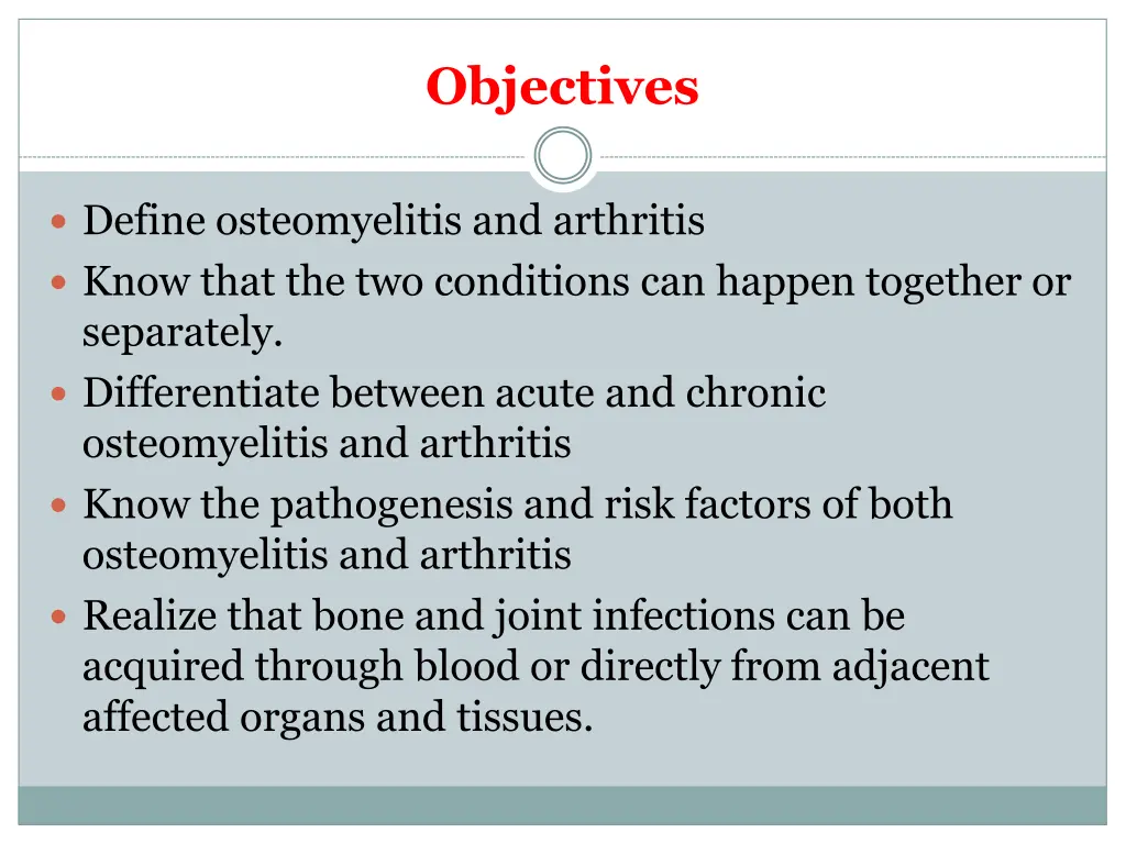 objectives