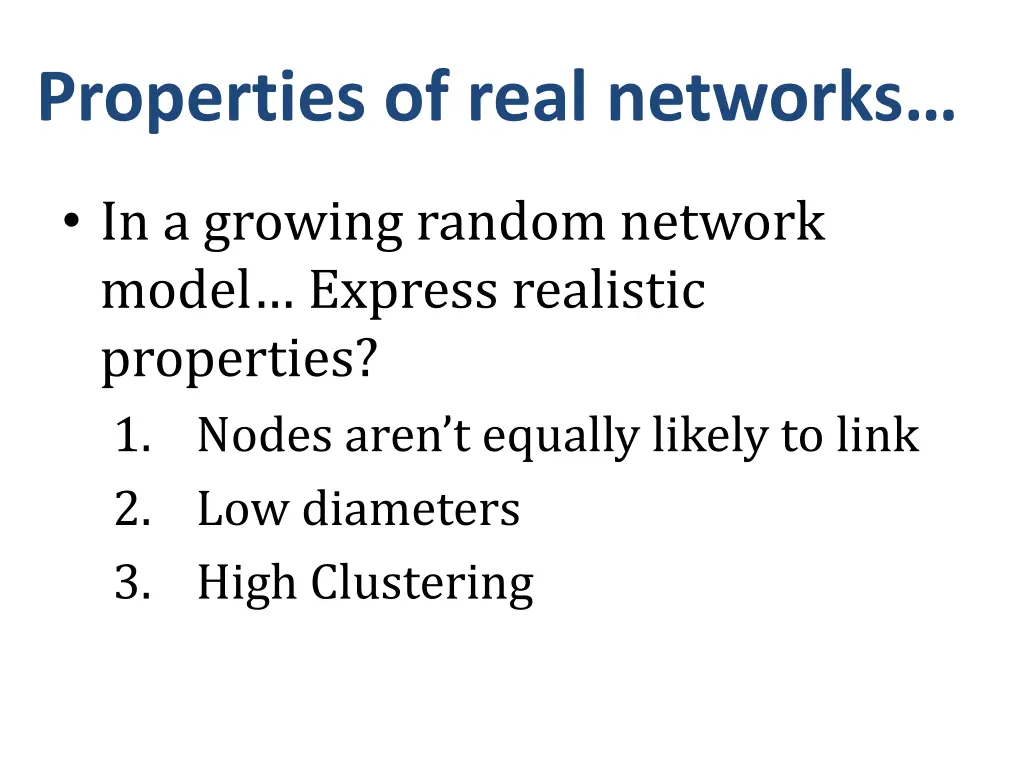 properties of real networks