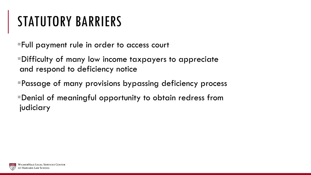statutory barriers