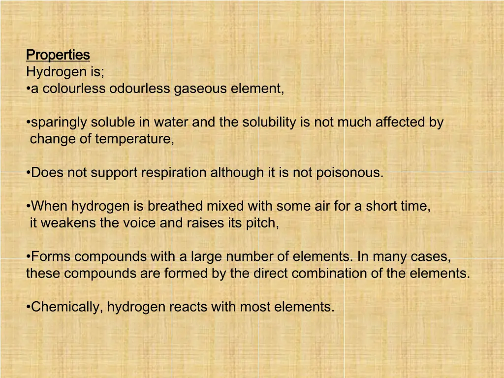 properties properties hydrogen is a colourless