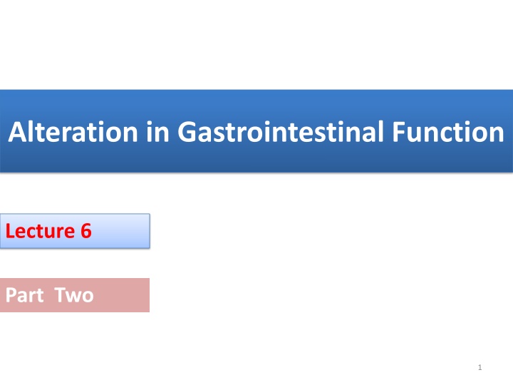 alteration in gastrointestinal function