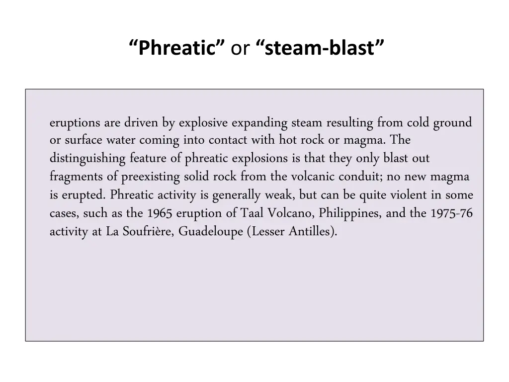 phreatic or steam blast