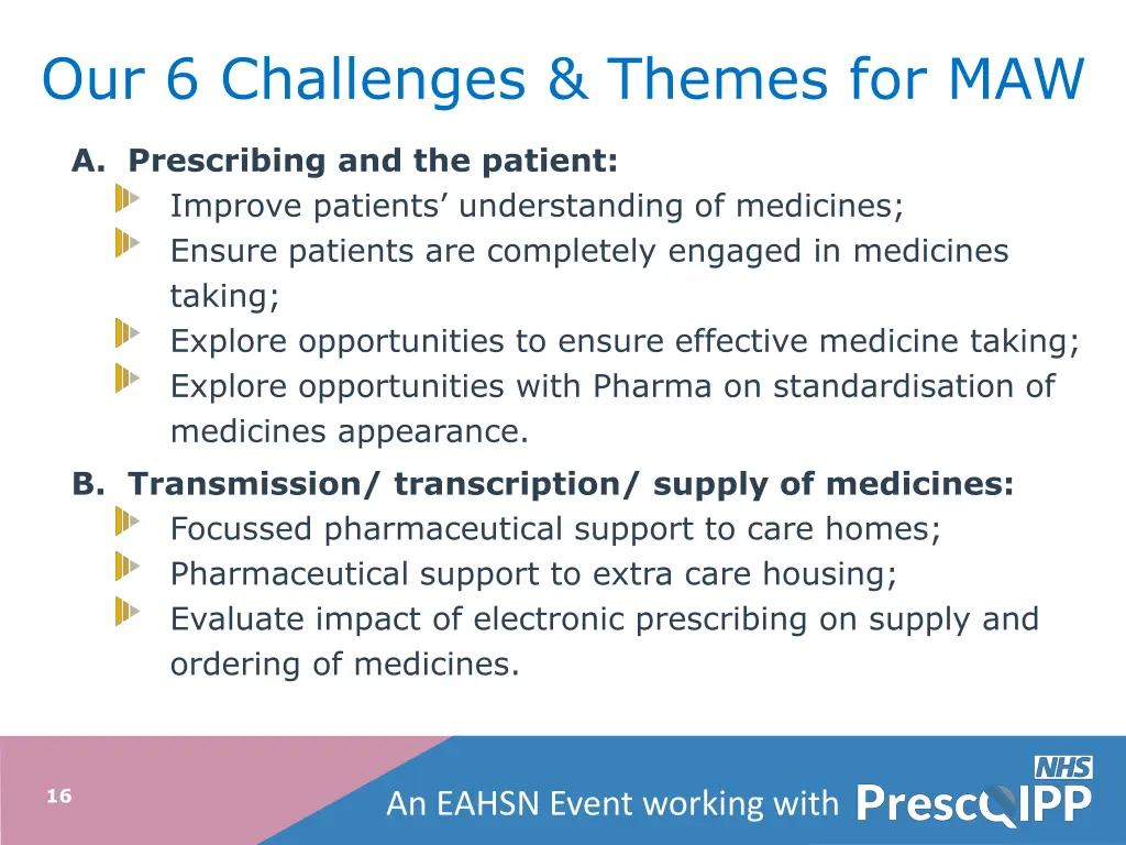 our 6 challenges themes for maw