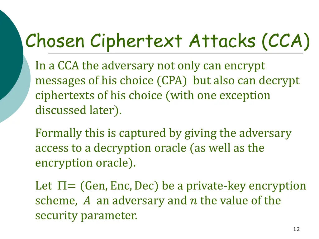 chosen ciphertext attacks cca