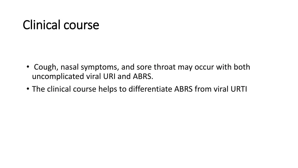 clinical course clinical course