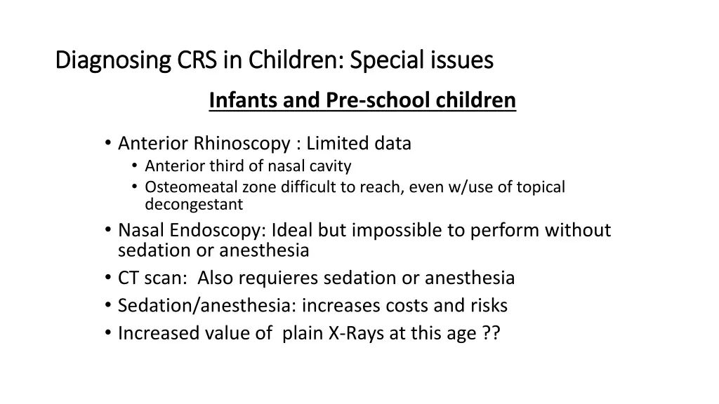 diagnosing crs in children special issues 1
