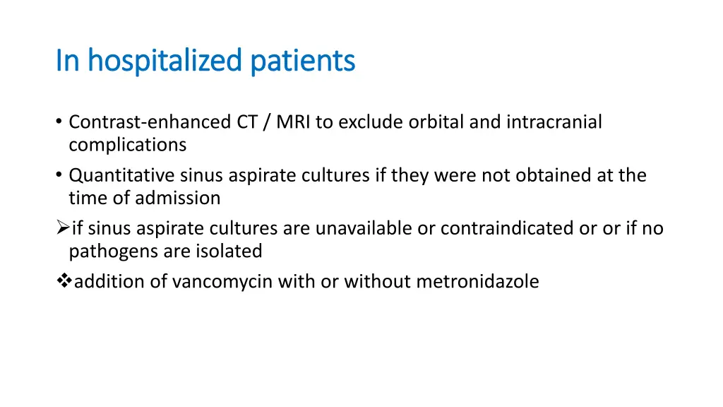in hospitalized patients in hospitalized patients