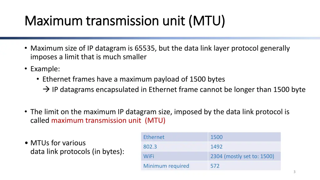 maximum transmission unit mtu maximum
