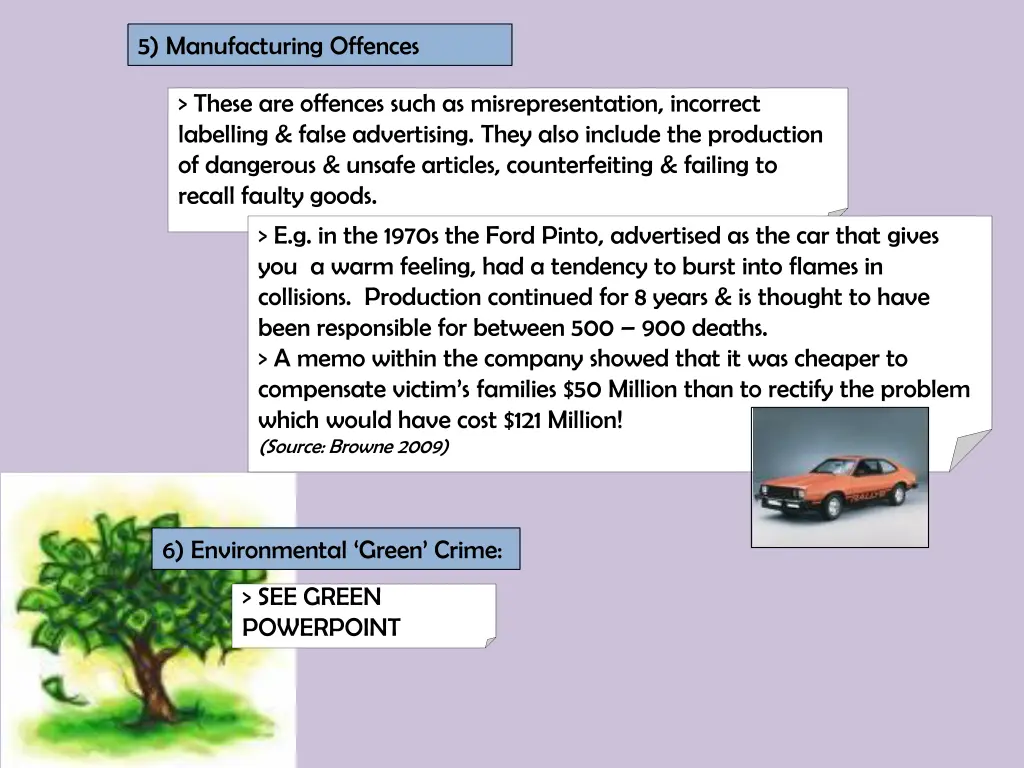 5 manufacturing offences