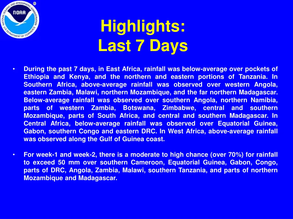highlights last 7 days