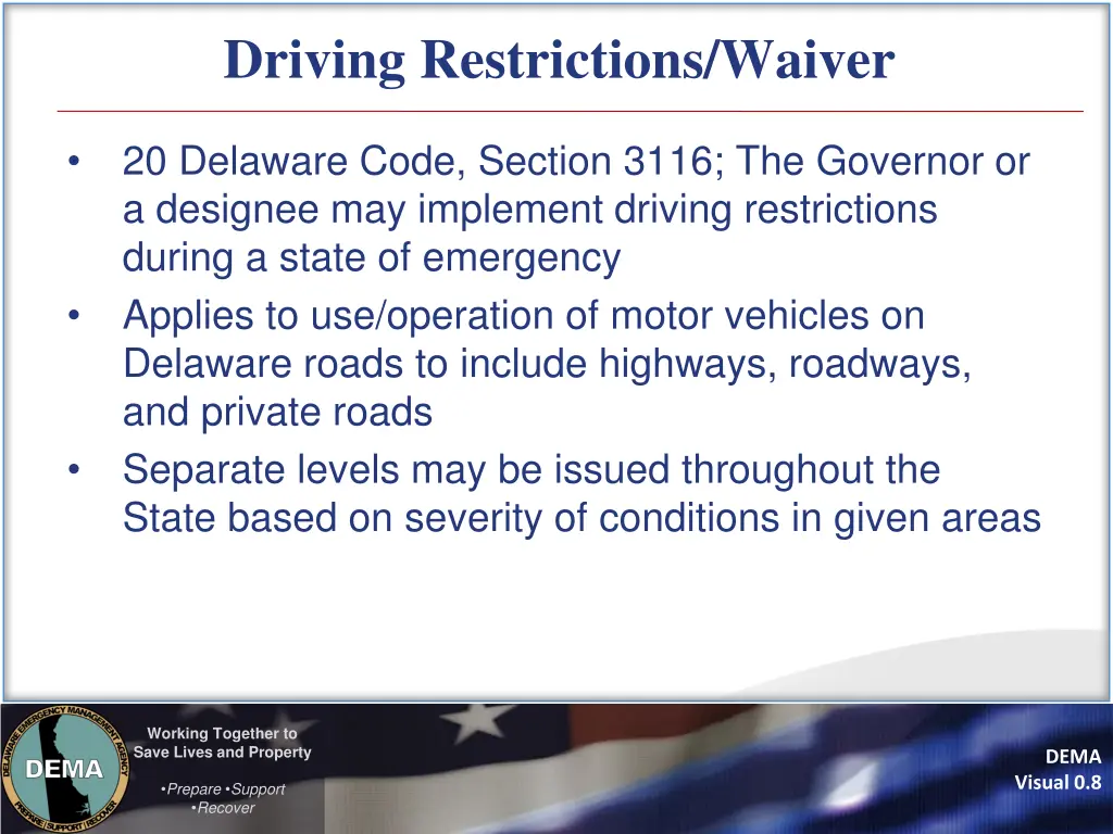 driving restrictions waiver