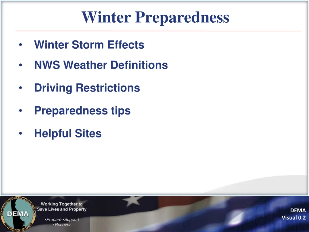 winter preparedness