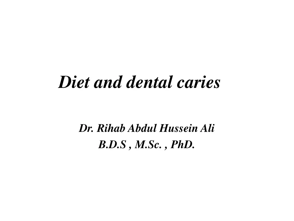 diet and dental caries