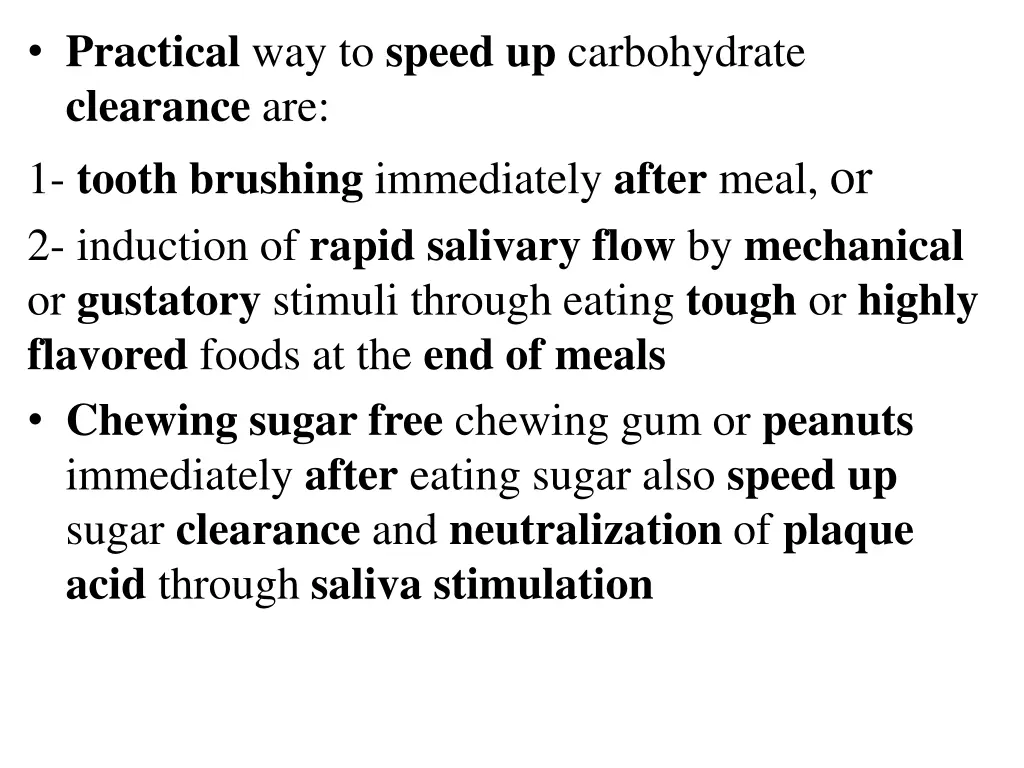 practical way to speed up carbohydrate clearance