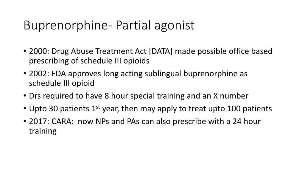 buprenorphine partial agonist