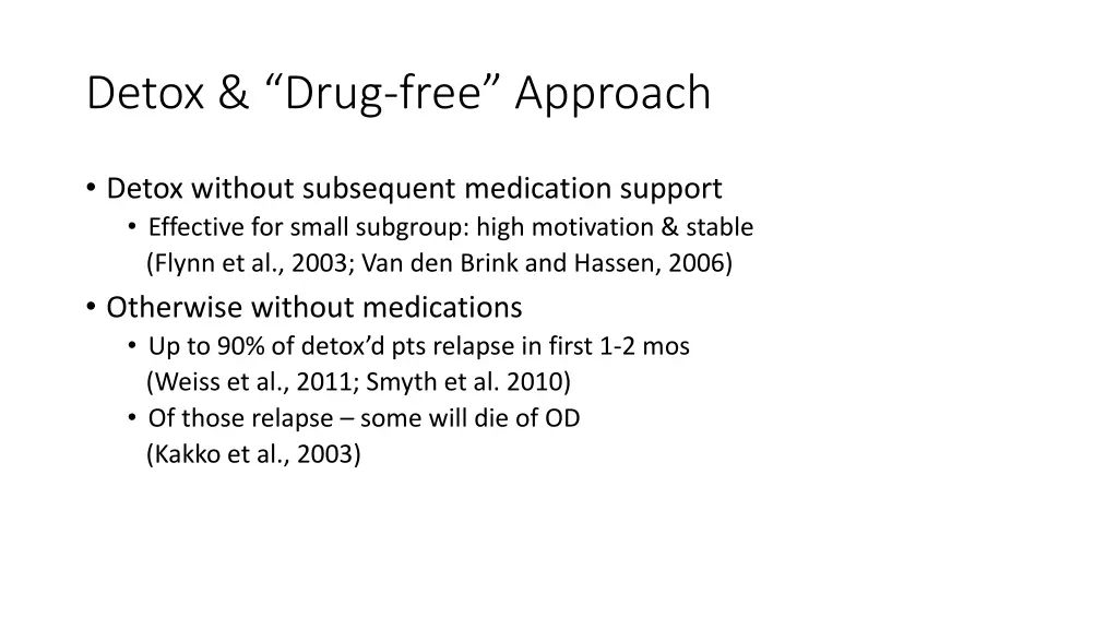 detox drug free approach