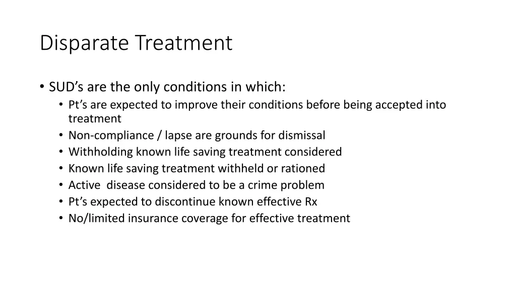 disparate treatment