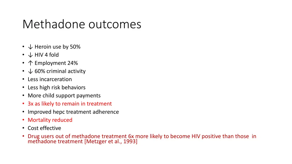 methadone outcomes