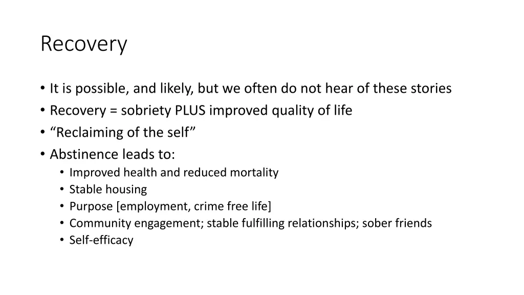recovery