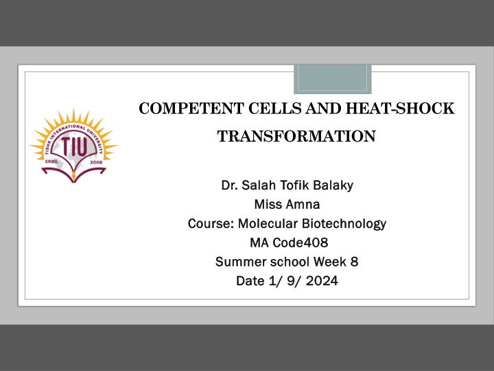 competent cells and heat shock