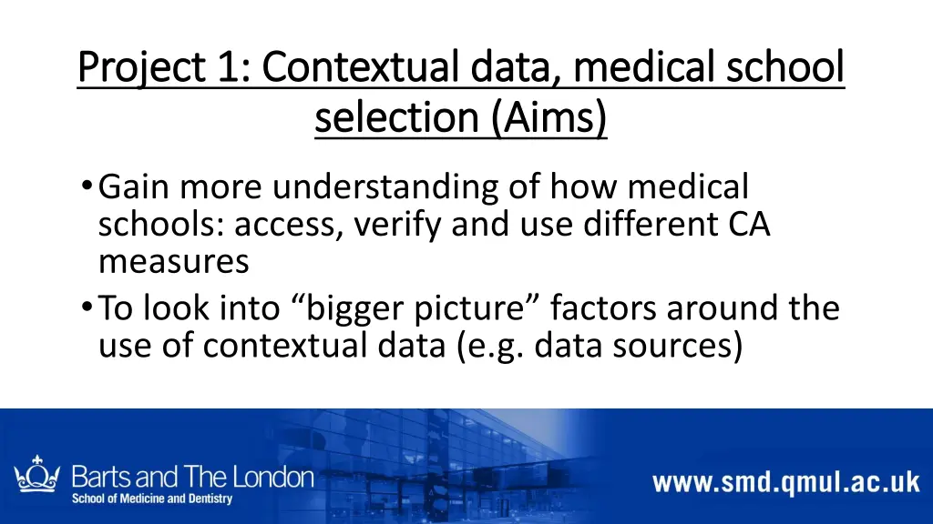 project 1 contextual data medical school project