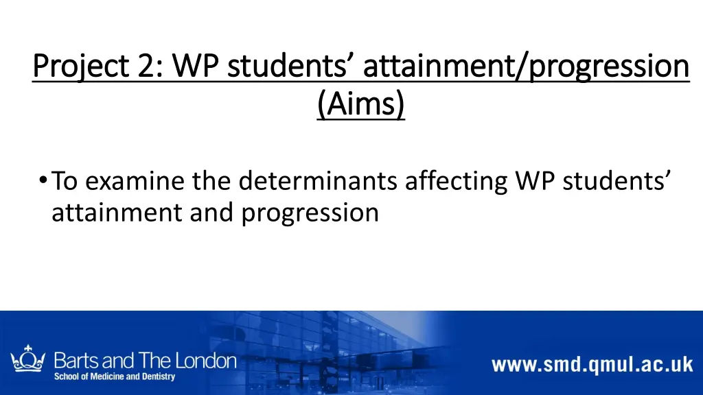 project 2 wp students attainment progression
