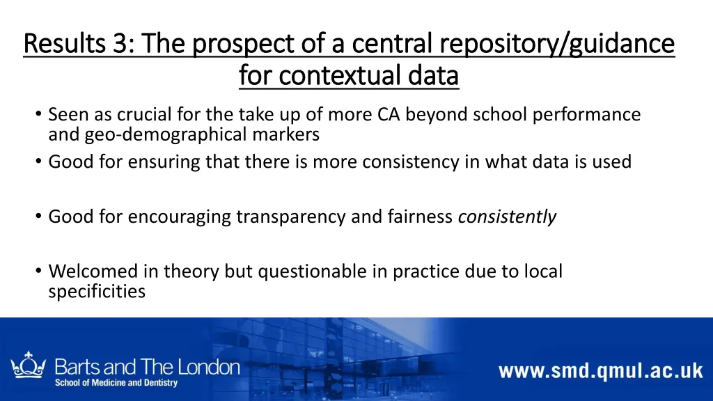 results 3 the prospect of a central repository