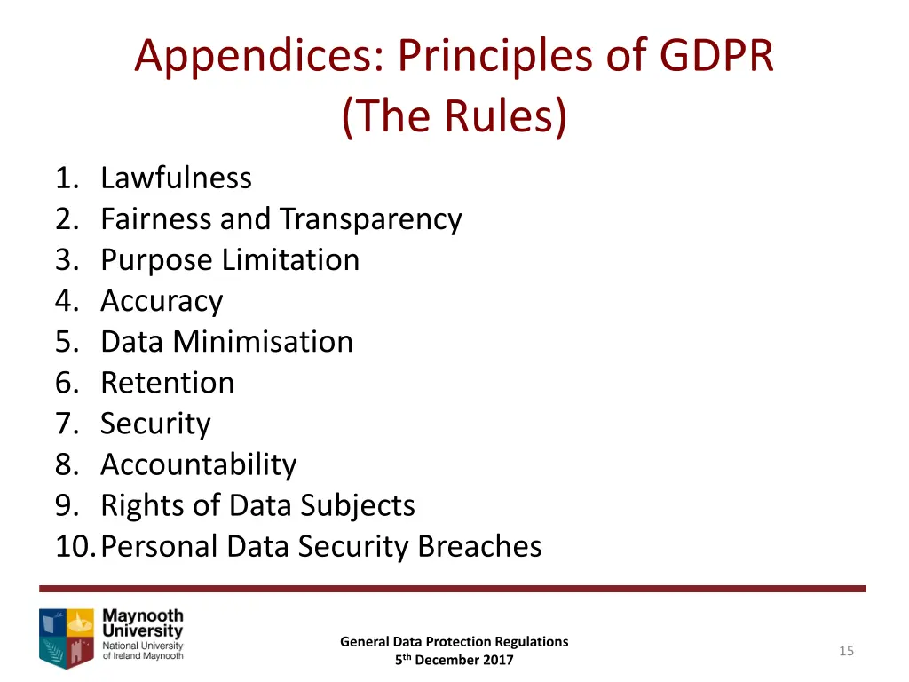 appendices principles of gdpr the rules