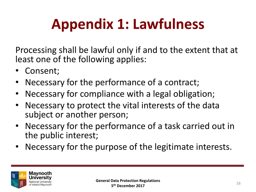 appendix 1 lawfulness