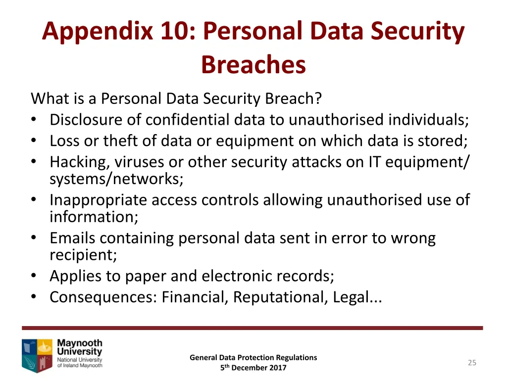 appendix 10 personal data security breaches