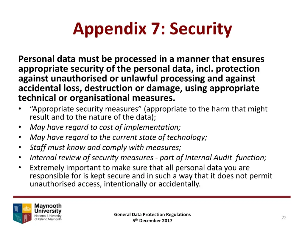 appendix 7 security