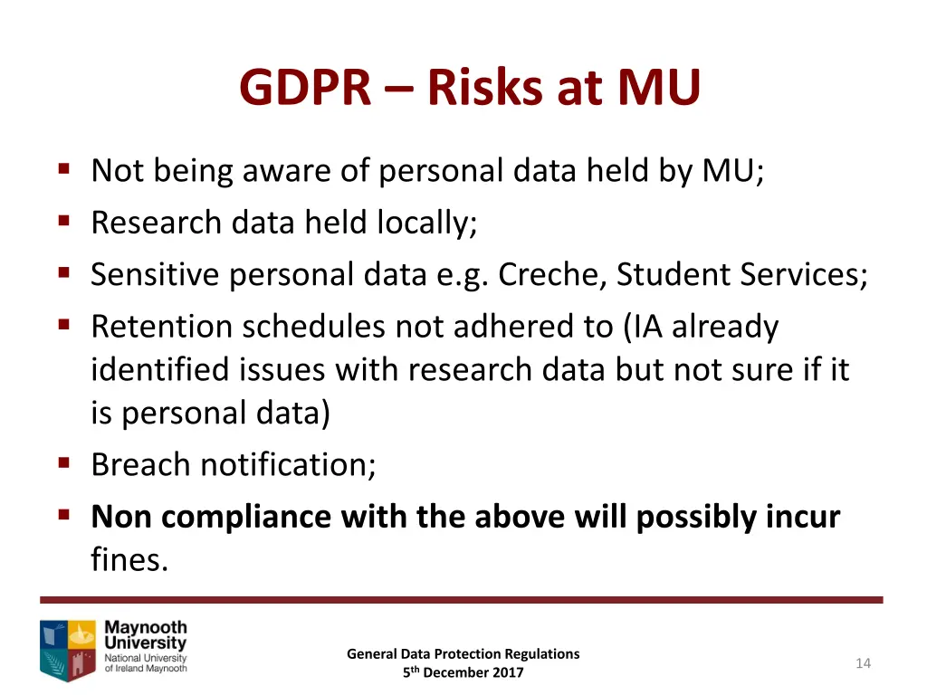 gdpr risks at mu