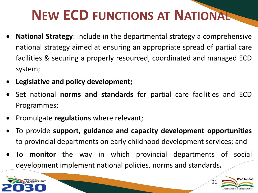 n ew ecd functions at n ational