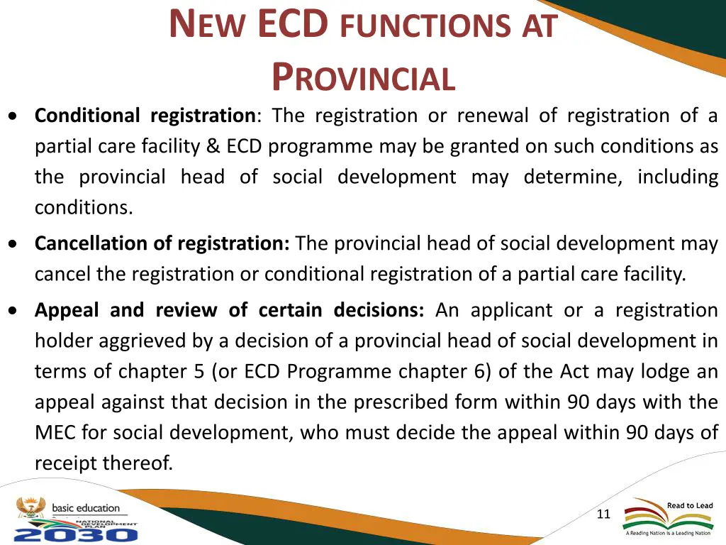 n ew ecd functions at p rovincial 2