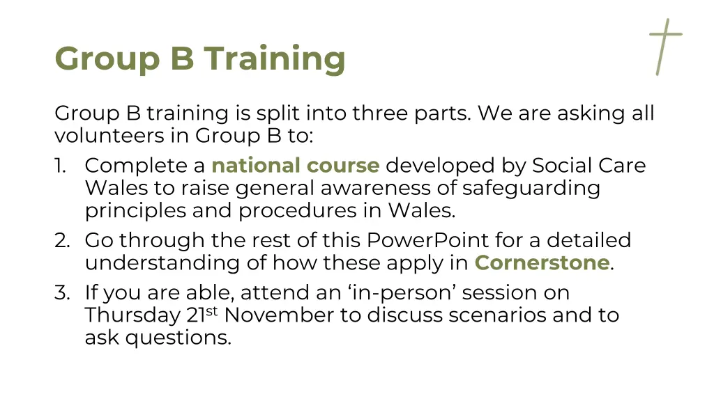 group b training
