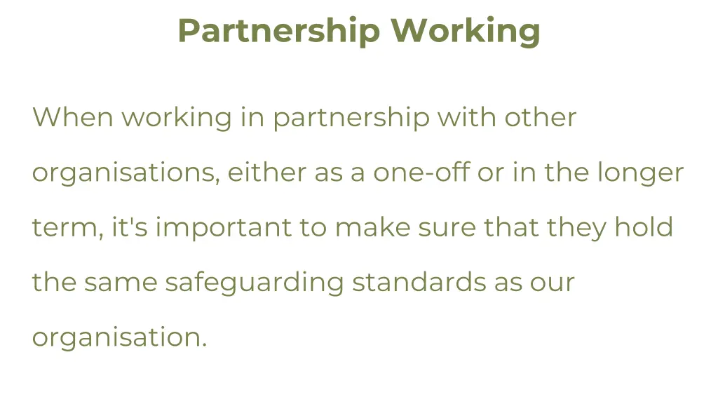 partnership working